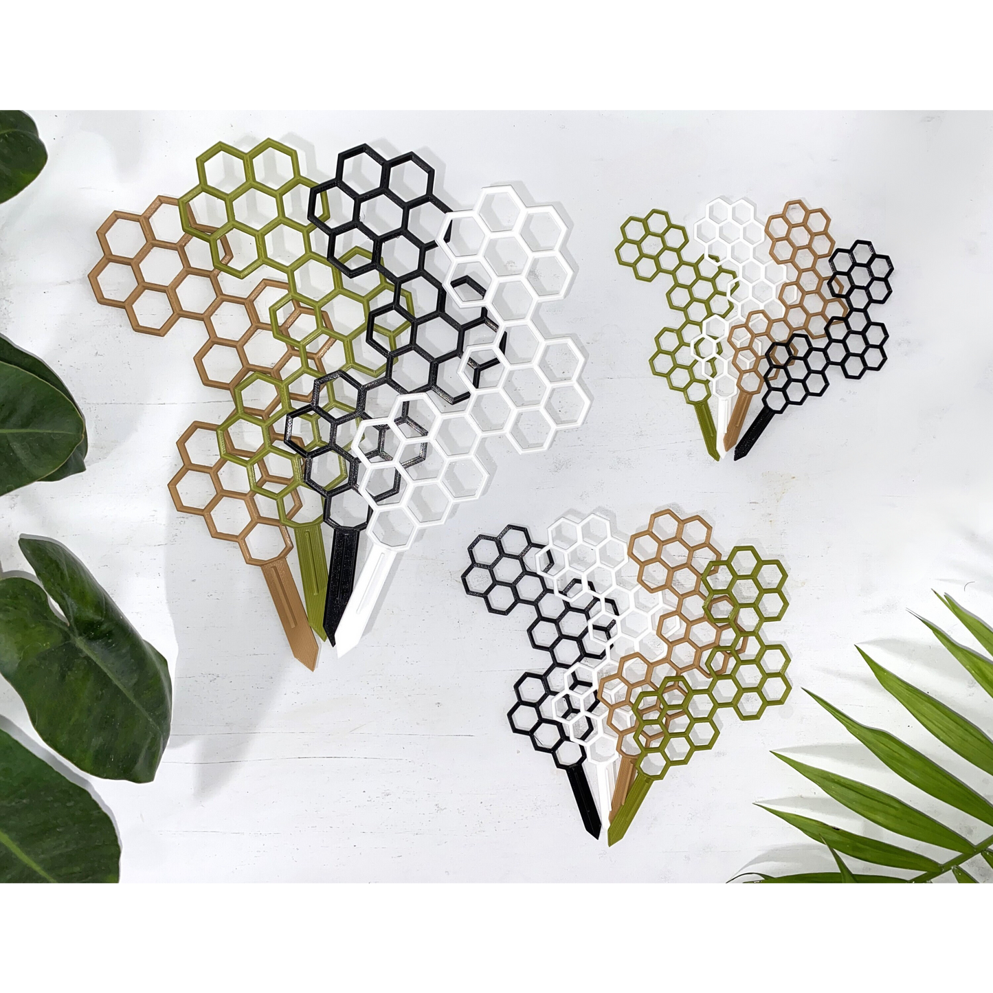 Hexagon Plant Trellis / Geometric 2D Moss Pole / Totem / Plant Support Stake by OrchidBox
