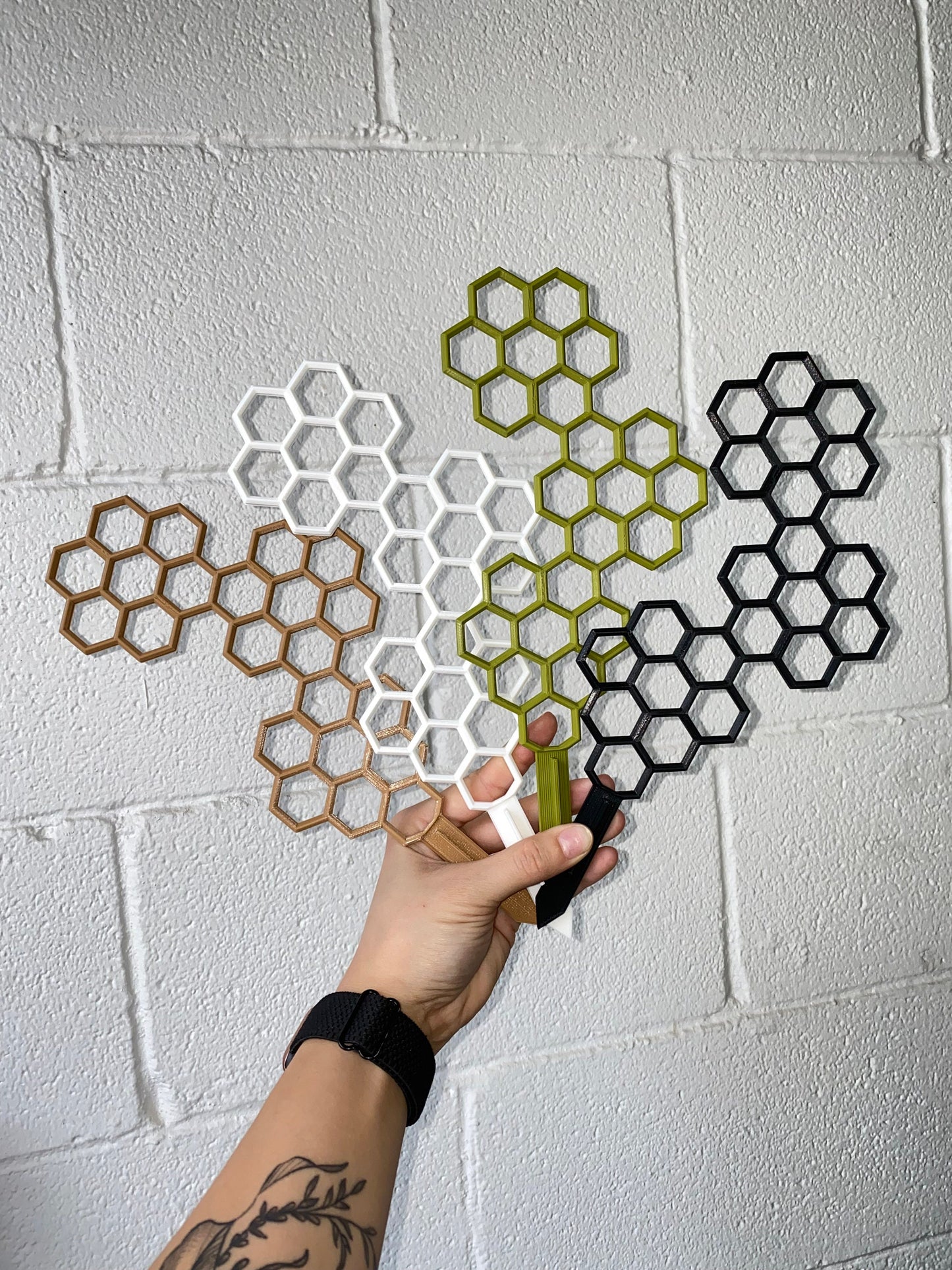 Hexagon Plant Trellis / Geometric 2D Moss Pole / Totem / Plant Support Stake by OrchidBox