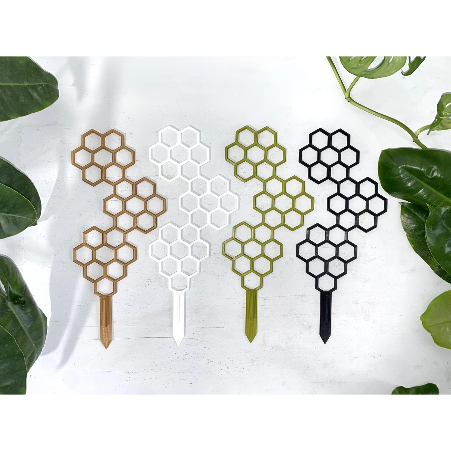 Hexagon Plant Trellis / Geometric 2D Moss Pole / Totem / Plant Support Stake by OrchidBox