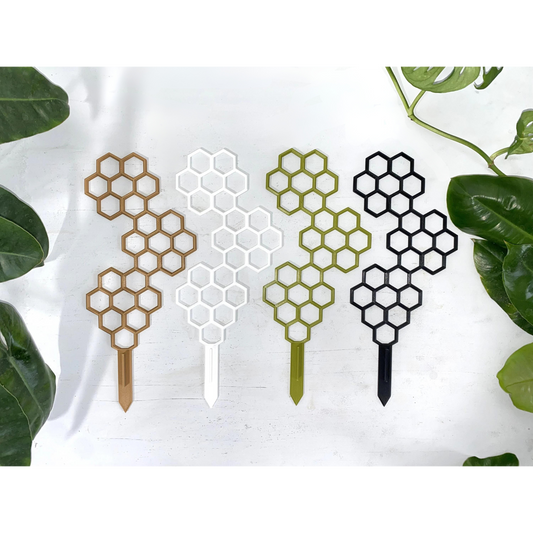 Hexagon Plant Trellis / Geometric 2D Moss Pole / Totem / Plant Support Stake by OrchidBox